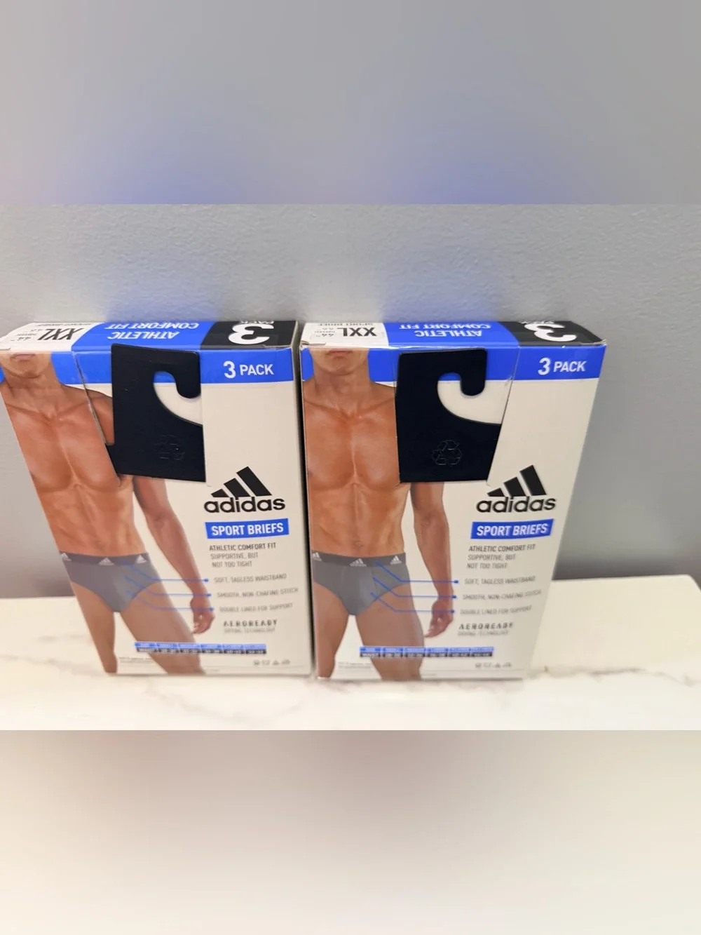 adidas 6 BREIFS underwear Sport Briefs 3-Pack — Black and Blue Accents